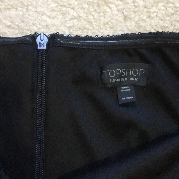 Topshop Black Sequin Bandeau Jumpsuit - Picture 7 of 8